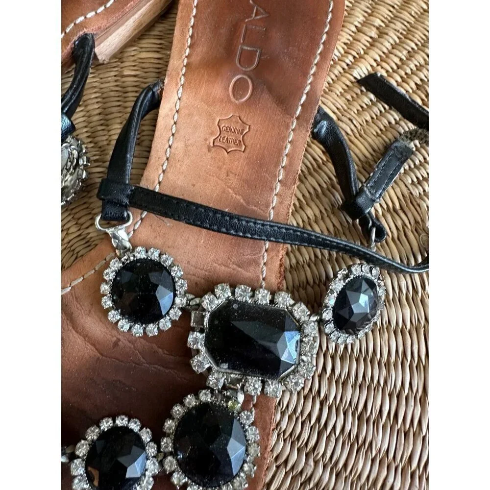 Aldo women’s size 36 leather gem sandals
